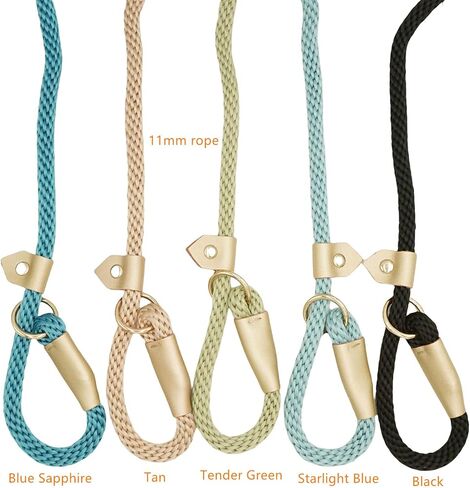 6.5ft Pet Slip Leash, Dog Lead and Collar Combo, Gentle Lead Leash, Recall Training Leash for Small Medium Large Dogs (Tan, 6.5ft x 11mm) in Saudi Arabia