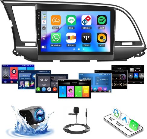 SIXTOP [2+64G] ستيريو سيارة Android لسيارة Hyundai Elantra 2016-2018 ترقية بديلة لراديو Carplay Android Auto Mirror Link 30 سمة 9 بوصة تعمل باللمس وحدة رئيسية FM GPS بلوتوث + كاميرا احتياطية وميكروفون in Kuwait