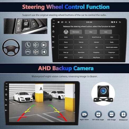 SIXTOP [2+64G] ستيريو سيارة Android لسيارة Hyundai Elantra 2016-2018 ترقية بديلة لراديو Carplay Android Auto Mirror Link 30 سمة 9 بوصة تعمل باللمس وحدة رئيسية FM GPS بلوتوث + كاميرا احتياطية وميكروفون in Kuwait
