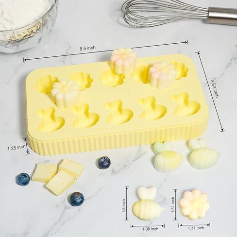Stackable Silicone Dog Treat Molds | One Hand Accessibility | Non-Toxic BPA-Free | Make Homemade Frozen, Baked and Gummy Pet Treats (Yellow), Average, PCM3578 in Saudi Arabia