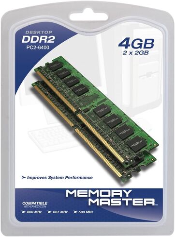 Memory Master 4 GB (2 x 2GB) DDR2 800 MHz PC2-6400 Desktop DIMM Memory Modules MMD4096KD2-800 in Saudi Arabia