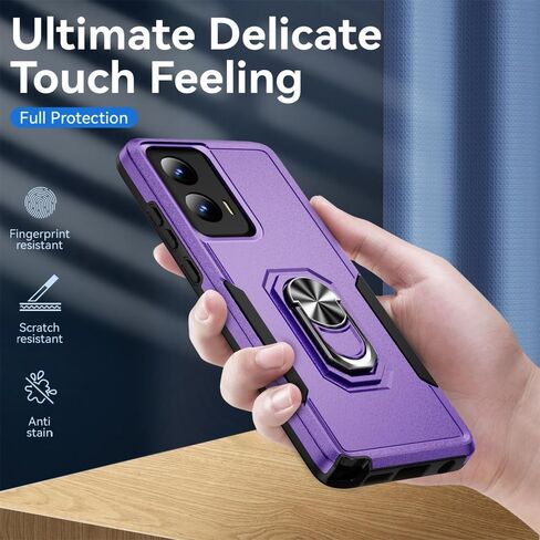 حافظة Moto G Stylus 5G 2024 مع واقي شاشة: حافظة هاتف متينة مقاومة للصدمات من الدرجة العسكرية مع مسند حلقي لهاتف - Motorola G Stylus 5G 2024 أسود in Kuwait
