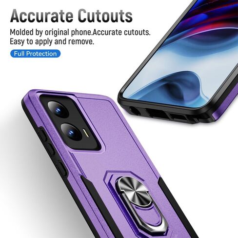 حافظة Moto G Stylus 5G 2024 مع واقي شاشة: حافظة هاتف متينة مقاومة للصدمات من الدرجة العسكرية مع مسند حلقي لهاتف - Motorola G Stylus 5G 2024 أسود in Kuwait