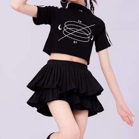 Zerf Girls White Black Mini Pleated Skirt Skort for Toddler Girls Summer Pink Ruffle Tutu Skirt with Shorts Underneath in Saudi Arabia