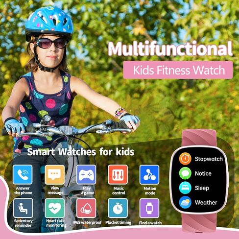 Smart Watch for Kids, Kids Fitness Tracker Watch for Boys Girls Ages 5-15, Activity Tracker, Heart Rate Sleep Monitor, IP67 Waterproof, Pedometer, Sport Modes, Puzzle Game, S60K Blue in Kuwait