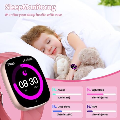 Smart Watch for Kids, Kids Fitness Tracker Watch for Boys Girls Ages 5-15, Activity Tracker, Heart Rate Sleep Monitor, IP67 Waterproof, Pedometer, Sport Modes, Puzzle Game, S60K Blue in Kuwait