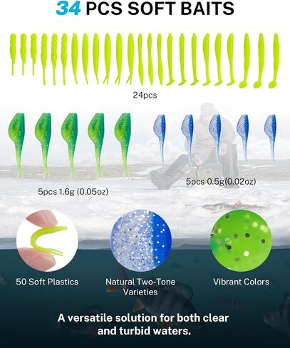 Gonex Ice Fishing Jig Kit Ice Fishing Lure Set for Walleye Perch Panfish Crappie Jigs 62PCS/106PCS in Saudi Arabia