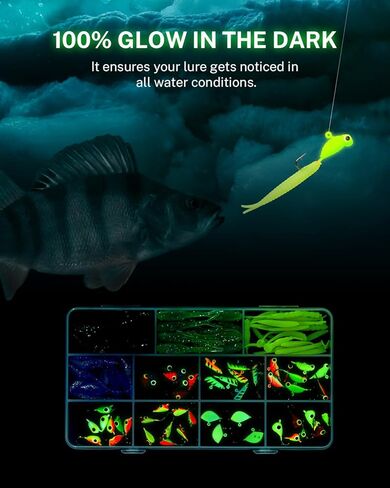 مجموعة أدوات صيد الأسماك على الجليد من Gonex مجموعة طُعم صيد الأسماك على الجليد لصيد السمك من أجل جثم بانفيش كرابي الرقص 62 قطعة/106 قطعة in Kuwait