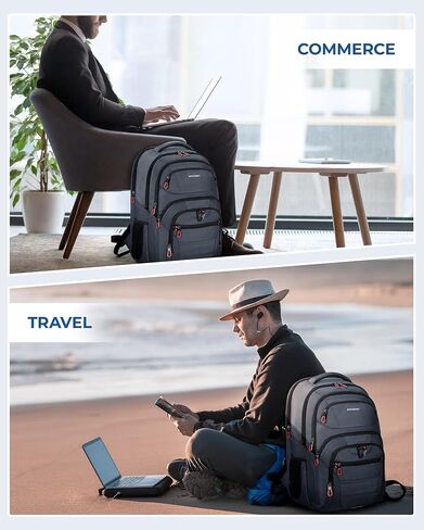BAGSMART Slim Business Laptop Backpack with USB Charging, Water-Resistant for 15.6 Inch Notebook in Saudi Arabia