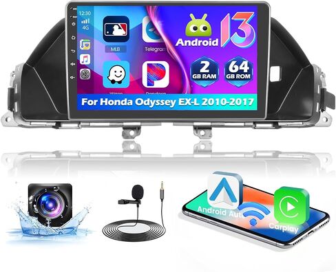 Hikity Android Stereo for Honda Odyssey EX-L 2010-2017 with Wireless Carplay Android Auto,9 Inch HD Touch Screen GPS Radio with Bluetooth WiFi Backup Camera (2G+64G) in Saudi Arabia