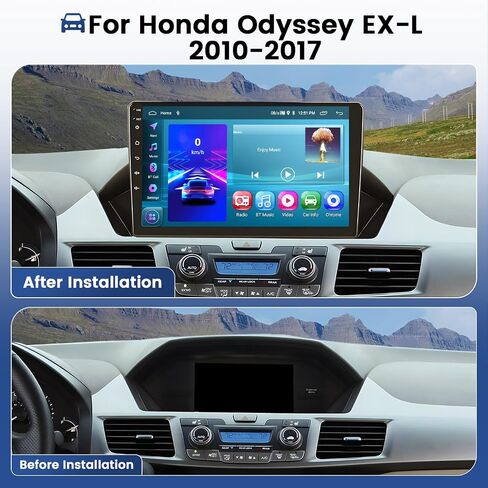 Hikity Android Stereo for Honda Odyssey EX-L 2010-2017 with Wireless Carplay Android Auto,9 Inch HD Touch Screen GPS Radio with Bluetooth WiFi Backup Camera (2G+64G) in Saudi Arabia