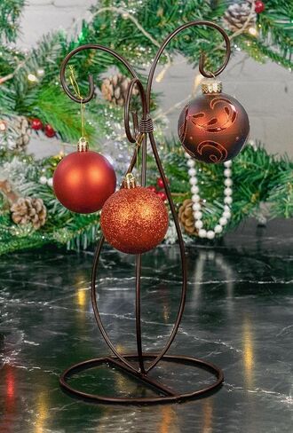 Red Co. 13 inch Golden Finish Ornament Wire Display, 3-arm Spiral Stand for Home Decoration in Saudi Arabia
