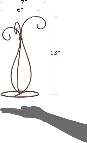 Red Co. 13 inch Golden Finish Ornament Wire Display, 3-arm Spiral Stand for Home Decoration in Saudi Arabia