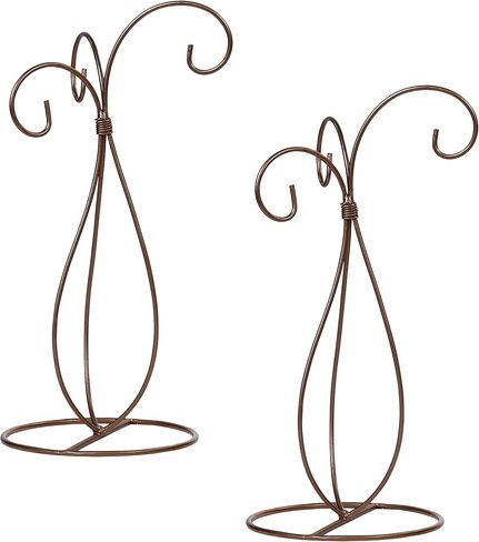 Red Co. 13 inch Golden Finish Ornament Wire Display, 3-arm Spiral Stand for Home Decoration in Saudi Arabia
