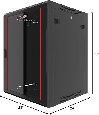9U Wall Mount Home Lab Server Rack – 19" Locking Network Cabinet, 24" Deep Empty Rack Enclosure for Routers, NAS, Switches and Home Network Equipment in Kuwait