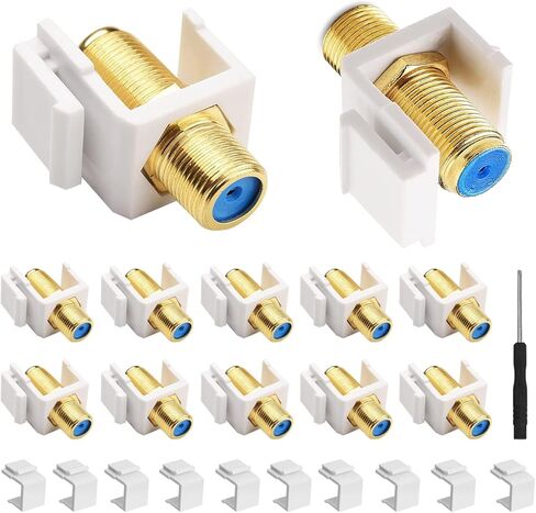 RG6 Keystone Jack Insert, Gold-Plated Coaxial Cable Connector Female to Female Extender for Keystone Wall Plate, Patch Panel (23 Pack) in Kuwait