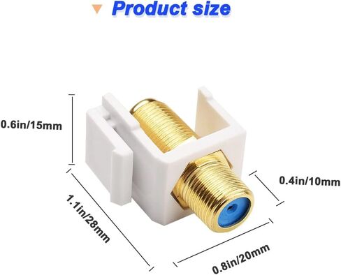 RG6 Keystone Jack Insert, Gold-Plated Coaxial Cable Connector Female to Female Extender for Keystone Wall Plate, Patch Panel (23 Pack) in Kuwait