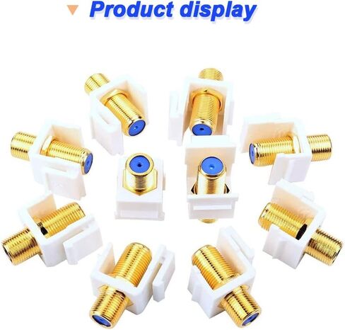 RG6 Keystone Jack Insert, Gold-Plated Coaxial Cable Connector Female to Female Extender for Keystone Wall Plate, Patch Panel (23 Pack) in Kuwait