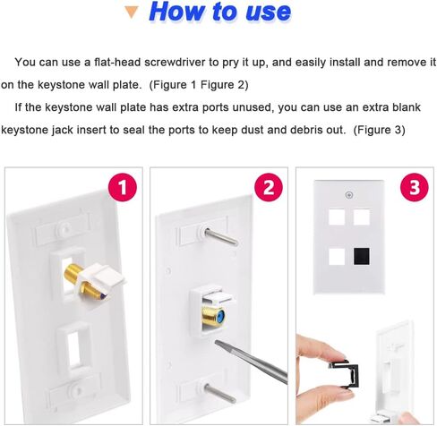 RG6 Keystone Jack Insert, Gold-Plated Coaxial Cable Connector Female to Female Extender for Keystone Wall Plate, Patch Panel (23 Pack) in Kuwait