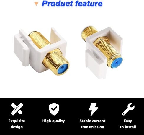 RG6 Keystone Jack Insert, Gold-Plated Coaxial Cable Connector Female to Female Extender for Keystone Wall Plate, Patch Panel (23 Pack) in Kuwait