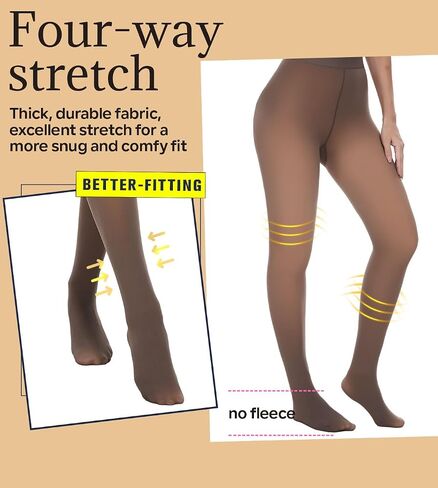 Spring Water Fleece Lined Tights Leggings for Women, Winter Warm Translucent Plus Size Tights, Thermal Transparent Pantyhose in Saudi Arabia