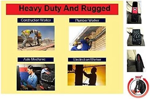 حقيبة هاتف محمول من النايلون من Nite Ize لهواتف iPhone 15 14 Pro Max و14 Plus وiPhone 13 12 11 Pro Max، متينة وقوية وحامل مشبك حزام دوار 360 درجة، تناسب (Otterbox Commuter/Defender) in Kuwait