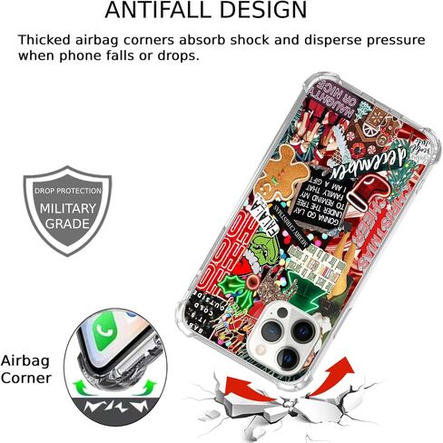 Christmas Aesthetic Collage Case Compatible with iPhone 14 Pro Max, Aesthetic Winter Holiday Case for iPhone 14 Pro Max for Teens Men and Women, Trendy Cool TPU Bumper Case Cover in Saudi Arabia