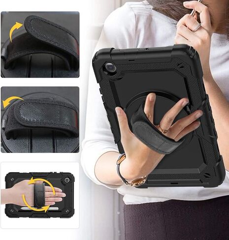 BLOSOMEET Case for Samsung Galaxy Tab S6 Lite 10.4" 2024/2022/2020 with Screen Protector S Pen Holder,Heavy Duty Case for S6 Lite Tablet P620/P625/P610/P613 with Stand Hand Shoulder Strap,Black in Kuwait