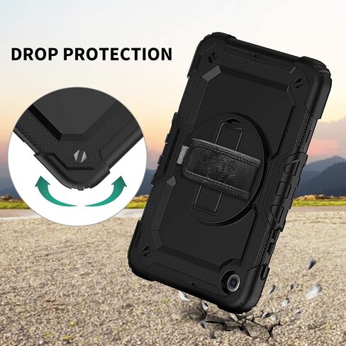 BLOSOMEET Case for Samsung Galaxy Tab S6 Lite 10.4" 2024/2022/2020 with Screen Protector S Pen Holder,Heavy Duty Case for S6 Lite Tablet P620/P625/P610/P613 with Stand Hand Shoulder Strap,Black in Kuwait