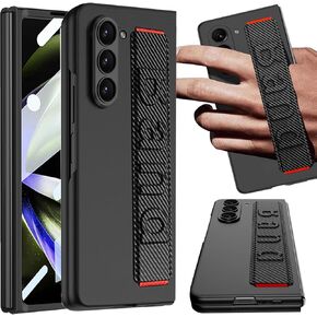 NINKI Compatible Samsung Galaxy Z Fold 6 Case Carbon Fiber with Strap,Shockproof Slim Cover Screen Protector Case for Samsung Z Fold 6 Phone Case with Wrist Strap,Samsung Z Fold 6 Case with Hand Strap