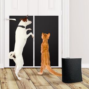 BNOSDM Self-Adhesive Dog Nail File Scratcher Emery Paper Cat Nail Scratch Board Replacement Sandpaper, Cuttable Pet Furniture Scratching Pad Protector for Door and Wall (12in*10ft, Black)