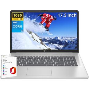 HP 2024 Newest 17 Business Laptop with Microsoft Office Lifetime License, 17.3" FHD IPS Screen, Intel 6-Core i3-1215U, 16GB RAM, 512GB SSD, Intel UHD Graphics, Anti-Glare, HD Camera, Win 11 Home