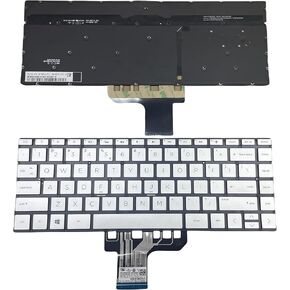 New US Layout for HP Envy x360 13-AG 13M-AG 13M-AG0001DX 13Z-AG000 13-BF 13-BF0013DX 13-AH 13-AH1025CL/Pavilion 13-AN0000 13-AN0030WM 13-AN0031WM 13-AN1010NR Silver Backlit Frameless