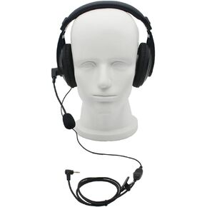 GoodQbuy® Professional Noise Cancelling Radio Overhead Headsets Headphones with VOX-PTT Boom Mic for Motorola MH230R MT350R MT352R MS355R MR355R Talkabout 2 Two Way Radio Walkie Talkie 1-pin