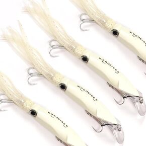 Wondersee Squid Fishing Bait Soft Hard Lures Kit Swimbait Crankbait Jig Simulation Weighted Holographic 4 PCS