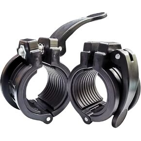 Barbell Clamps 2inch - 2 PCS Adjustable Barbell Clips Quick Release Locking Weight Clips Olympic Barbell Collars (Black 1.8-2inch)