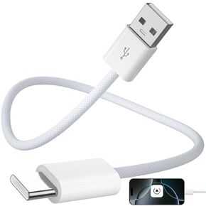 Car Carplay Cable for iPhone 15 16 Pro Max Plus, Upgrade Woven USB-A to USB-C Cable Car Play Wire Data Transfer USB Car Charging Android Auto Cord for Samsung S24 Ultra S23 FE S22 S21 3.3ft White