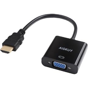 محول AISKUY Displayport إلى VGA، منفذ العرض (DP) ذكر إلى محول أنثى VGA للكمبيوتر الشخصي والكمبيوتر المحمول وشاشة العرض HDTV