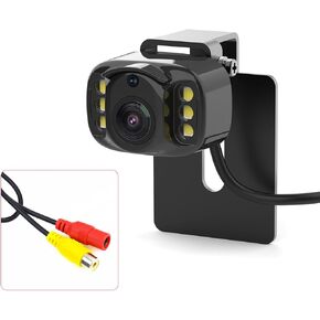 Car HD License Plate Rear View Backup Camera with Wide View Angle, 6 LED Night Vision Waterproof Front & Back up Camera, Guide Line On/Off (Single Hole Version)