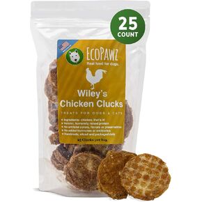 Wiley's Chicken Clucks Pet Treats | Grain Free Dog Treats Made in USA | All Natural Pet Treats for Dogs | Natural Healthy Dog Treats