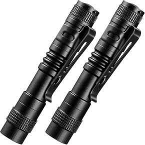 8 Pcs Mini LED Flashlight Small Pocket Flashlights with Clip Pen Lights Flashlights Bulk for Inspection, Work, Emergency,and Camping Outdoor, 3.5 inch