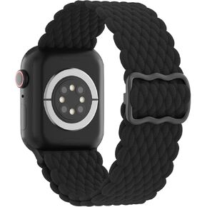 DYKEISS Braided Solo Loop Bands Compatible for Apple Watch Band 38mm 40mm 41mm 42mm 44mm 45mm 49mm, Stretchy Nylon Elastic Sport Strap for iWatch Ultra Series 9 8 7 SE 6 5 4 3 2 1 Women & Men