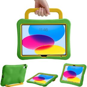Kids Case for iPad 10th Generation 10.9 inch 2022, Light Weight Heavy Duty/Shockproof/Drop Proof with Handle/Kickstand, Child Friendly Protective Cover for iPad 10.9 inch 10th Gen (Purple)