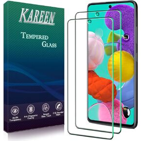 KAREEN [2 Pack] Screen Protector for Samsung Galaxy A51, A51 5G, A51 5G UW Tempered Glass, Anti Scratch, Bubble Free, 9H Hardness, Case Friendly