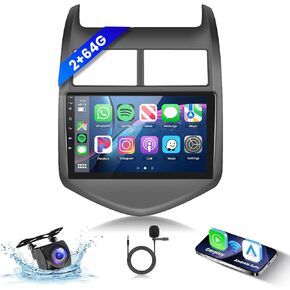[2G+64G] Car Radio for Chevrolet Aveo Sonic 2011 2012 2013 2014 2015 Android Car Stereo Carplay Wireless Android Auto, Hodozzy 9 inch Touch Screen with GPS/WiFi/Bluetooth, FM RDS, Mirror Link, Camera