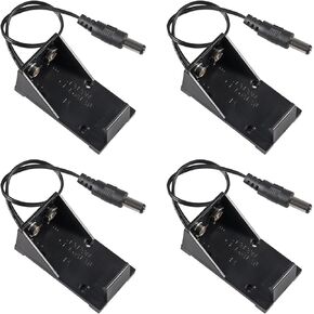 4-Pack 9V Battery Clip Connector Cable with Holder Box Compatible with Arduino UNO R3 Mega 2560 for Power Module 6F22 6LR61 mn1604 pp3 Baterries