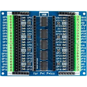 Mini Terminal Breakout Board for Raspberry Pi Pico, Pico H, Pico W, GPIO 1 into 3 LED Indicator Terminal Blocks Expansion Shield