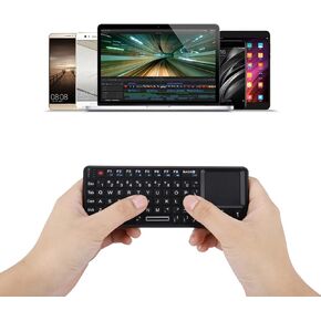 2.4GHz Wireless Touchpad Keyboard, Touchpad Keyboard, Rechargeable Mini Ultra Thin USB Backlit Keyboard, for HTPC