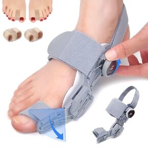 Upgrade Bunion Corrector for Women Men, Orthopedic Bunion Toe Straightener with Non-Slip Big Toe Separators, Grooved Silicone Pad Bunion Splint for Bunion Relief, Suitable for Left Right Feet, 1PCS