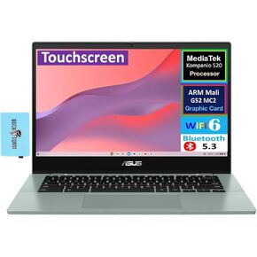 ASUS CM14 Flip Chromebook 14.0" FHD Touch Display (MediaTek Kompanio 520 Processor, ARM Mali-G52 MC2 GPU, 4GB LPDDR4X, 64GB eMMC SSD, WiFi 6, SD Reader, Bluetooth 5.3, HD Webcam, Chrome OS) (Renewed)